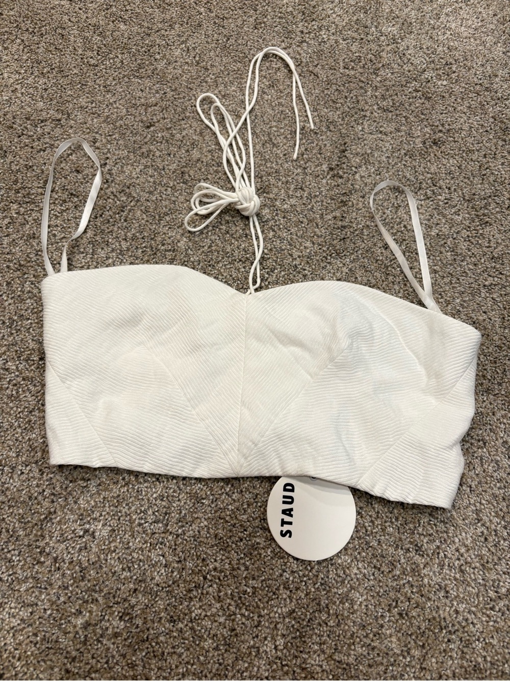 STAUD NWT Kyra halter top white size 4